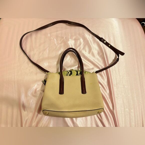 Kate Spade Margaux Embossed Snake Pink Medium Crossbody Satchel Bag & Strap - Picture 2 of 3